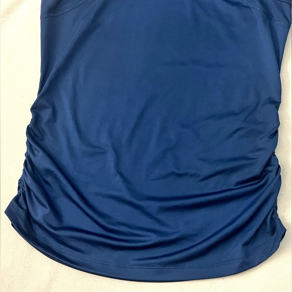 Tek Gear DryTek Women’s Racerback Blue Tank Top with Ruched Sides Small - Picture 7 of 16